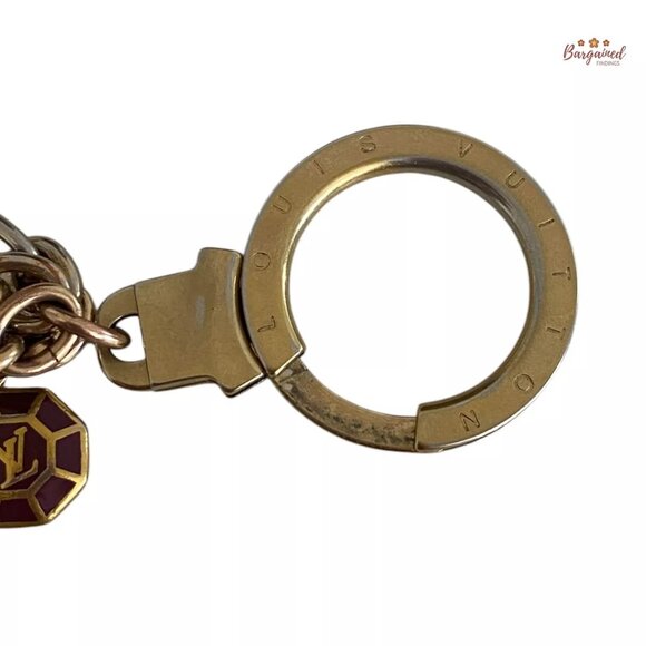 Authentic LOUIS VUITTON Porte Cles Cabochon Keyring Bag Charm - Picture 7 of 8